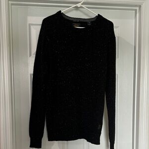 Scotch & Soda Black Crewneck Sweater with Silver Speckle